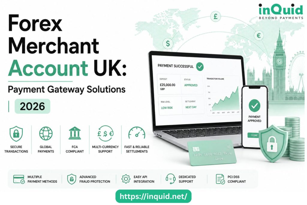Forex Merchant Account UK payment gateway solution with secure global payments, multi-currency processing, and FCA compliance for Forex brokers.