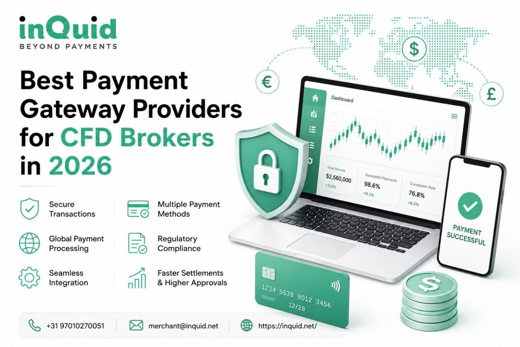 Best payment gateway providers for CFD brokers in 2026 with global payment processing, secure transactions, multiple payment methods, and compliance.