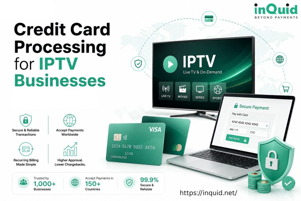 Credit Card Processing for IPTV Businesses with secure global payment solutions and recurring billing